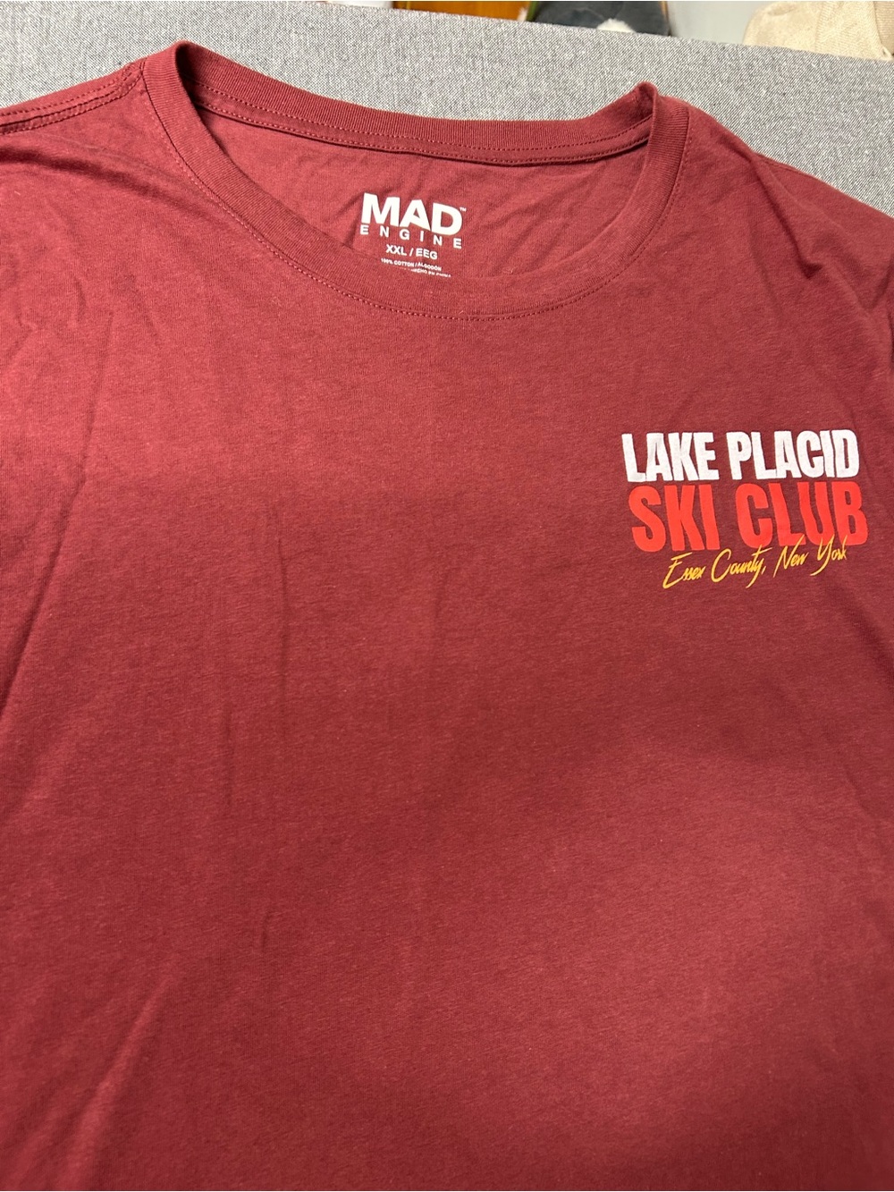 MAD Engine Maroon 'Lake Placid Ski Club' Short Sleeve Tee